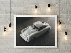 Porsche 356 print, classic Porsche art, automotive prints framed