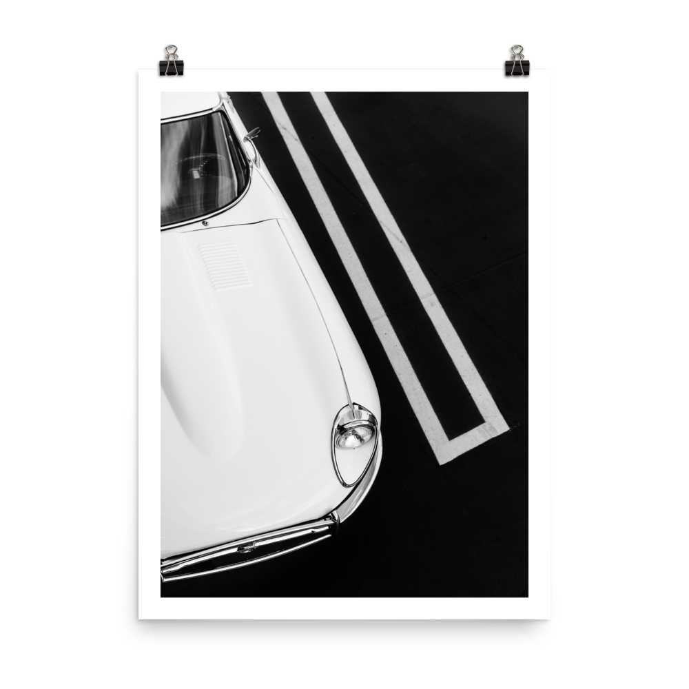 Jaguar E-Type Black & White Print