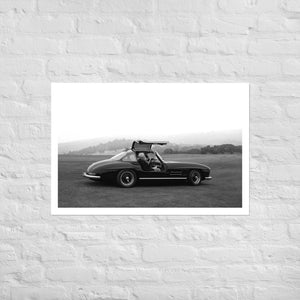 Mercedes Benz 300 SL Gullwing,  Black & White Print